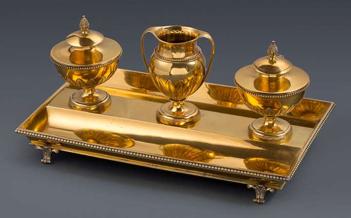 A George III Silver-Gilt Inkstand